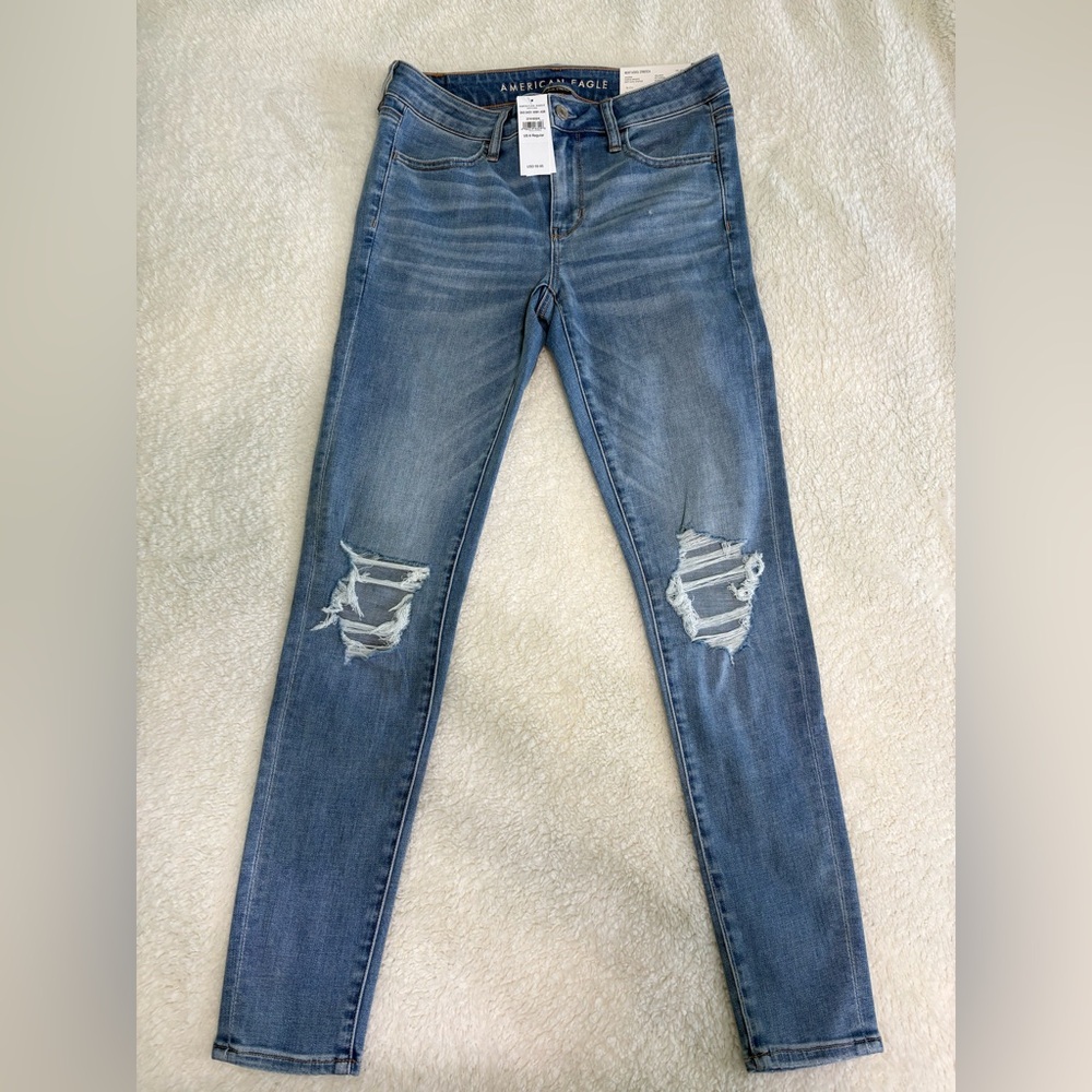 American Eagle Outfitters Ripped Blue Skinny Jeans